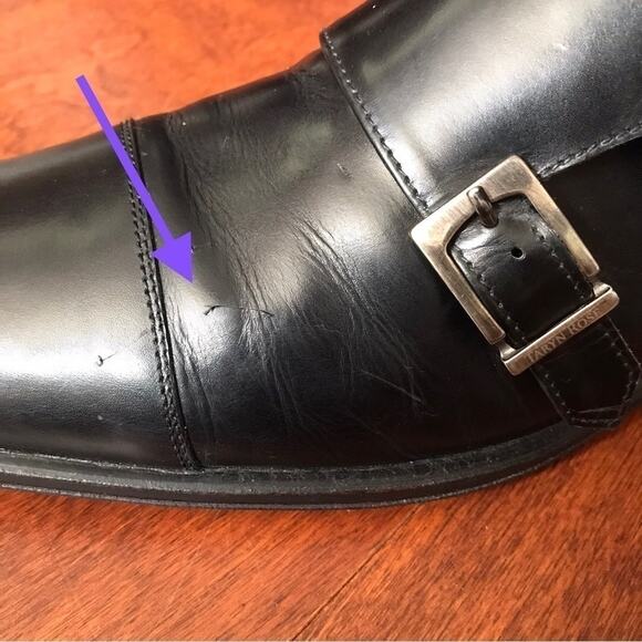 Taryn Rose Men’s Black Leather Double Monk Shoes, Size 9.5 main image 5